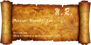 Mazur Renáta névjegykártya